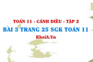 Bài 3 trang 25 Toán 11 tập 2 Cánh Diều